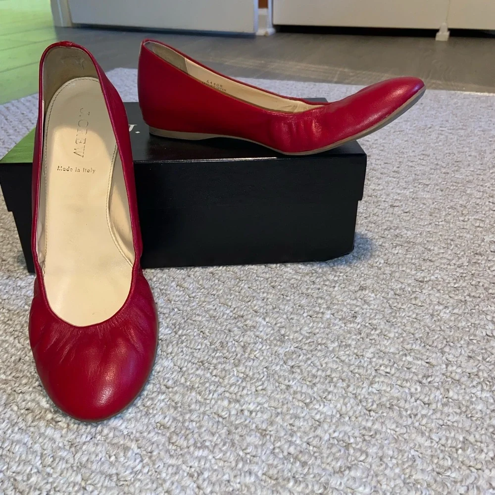 J. Crew Cece Ballet Flats, Made In Italy, Moroccan Red, Size 9 - Picture 3 of 8